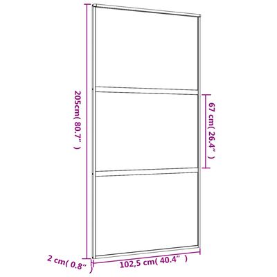 vidaXL Posuvné dvere zlaté 102,5x205 cm matné ESG sklo a hliník