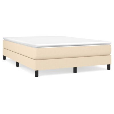 vidaXL Posteľný rám boxspring s matracom krémový 160x200 cm látka