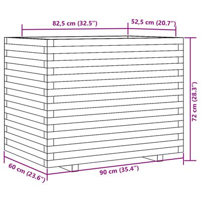 vidaXL Záhradný kvetináč 90x60x72 cm impregnovaná borovica