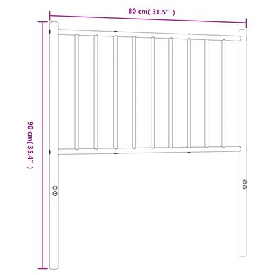 vidaXL Kovové čelo postele čierne 75 cm