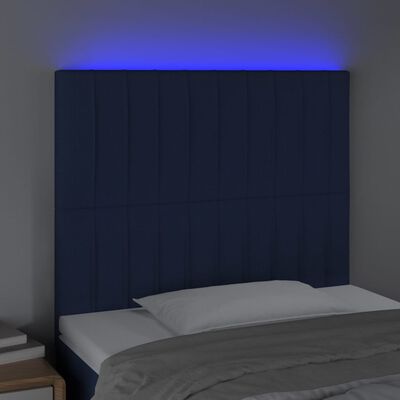 vidaXL Čelo postele s LED čierne 100x5x118/128 cm umelá koža