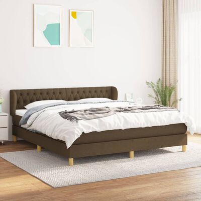 vidaXL Boxspring posteľ s matracom tmavohnedá 180x200 cm látka