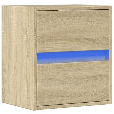 vidaXL TV nástenná skrinka s LED svetlami dub sonoma 41x31x45 cm