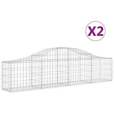 vidaXL Oblúkový gabionový kôš 2 ks 200x30x40/60 cm pozinkované železo