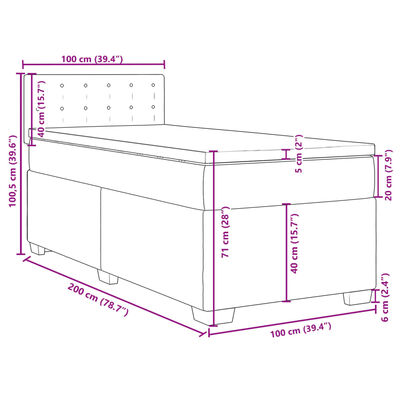 vidaXL Boxspring posteľ s matracom kapučínová 100x200 cm umelá koža