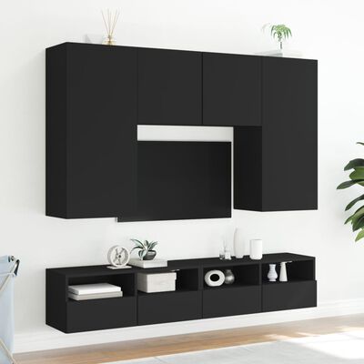 vidaXL TV nástenné skrinky 2 ks čierne 100x30x30 cm kompozitné drevo