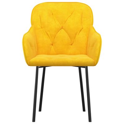 vidaXL Jedálenské stoličky 2 ks žlté zamatové