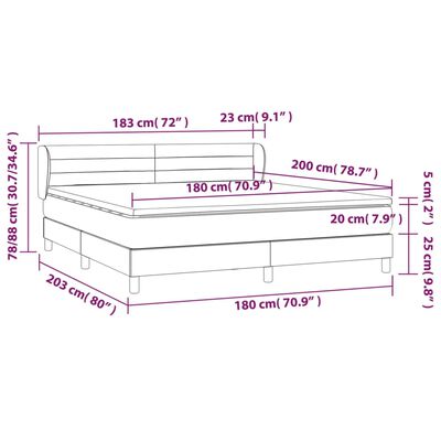 vidaXL Posteľný rám boxsping s matracom bledosivý 180x200 cm zamat