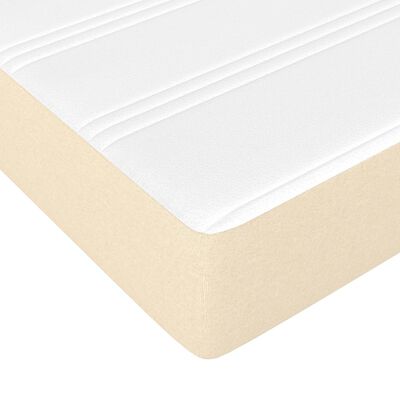 vidaXL Posteľný rám boxspring s matracom krémový 160x200 cm látka