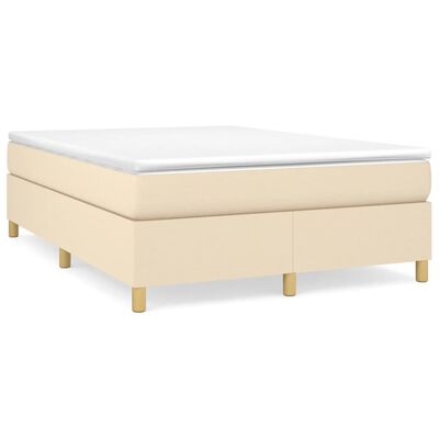 vidaXL Boxspring posteľ s matracom krémový 140x190 cm látka