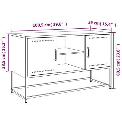 vidaXL TV skrinka ružová 100,5x39x60,5 cm oceľ