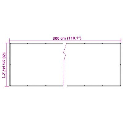 vidaXL Balkónová zástena, motív s rastlinami, zelená 300x120 cm, PVC