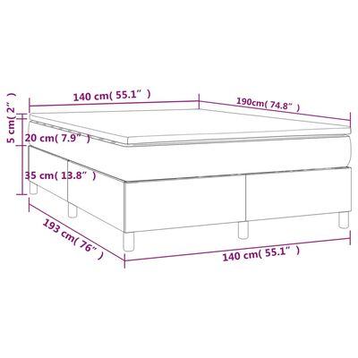 vidaXL Boxspring posteľ s matracom krémový 140x190 cm látka