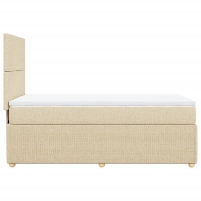 vidaXL Boxspring posteľ s matracom krémová 100x200 cm látka