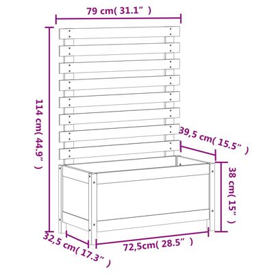 vidaXL Záhradný kvetináč s regálom 79x39,5x114 cm masívny douglas