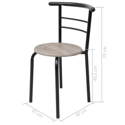 vidaXL Raňajkový set - barový stôl a stoličky, MDF