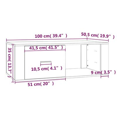 vidaXL Konferenčný stolík hnedý dub 100x50,5x35 cm spracované drevo