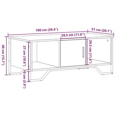 vidaXL Konferenčný stolík čierny 100x51x40 cm kompozitné drevo