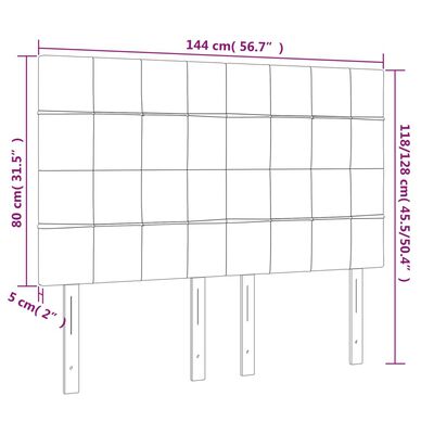 vidaXL Čelo postele s LED tmavozelené 144x5x118/128 cm zamat