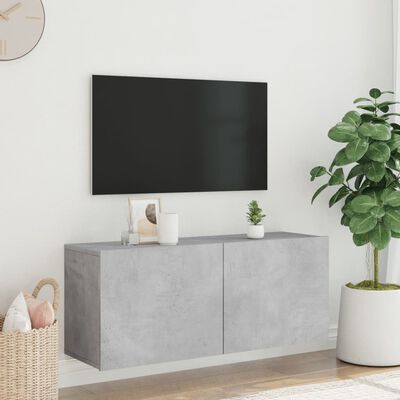 vidaXL TV skrinka nástenná betónovo sivá 100x30x41 cm