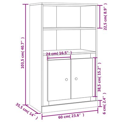 vidaXL Vysoká skrinka lesklá biela 60x35,5x103,5 cm kompozitné drevo