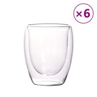 vidaXL Dvojstenné sklenené poháre 6 ks 350 ml
