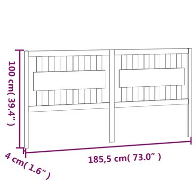 vidaXL Čelo postele biele 185,5x4x100 cm masívna borovica