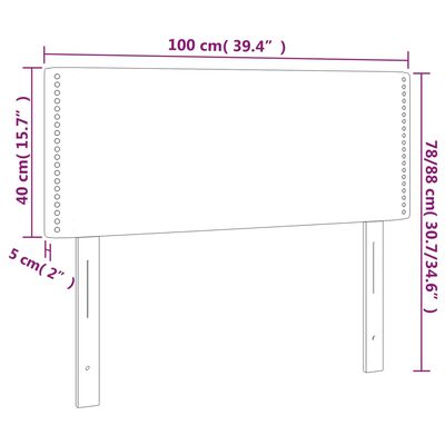 vidaXL Čelo postele tmavosivé 100x5x78/88 cm zamat