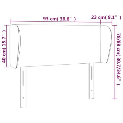 vidaXL Čelo postele so záhybmi bledosivé 93x23x78/88 cm zamat