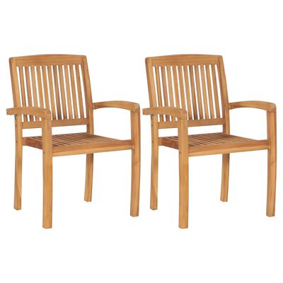 vidaXL Záhradné stoličky 2 ks s jasnozelenými podložkami tíkový masív