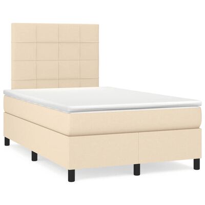 vidaXL Boxspring posteľ s matracom krémová 120x190 cm látka