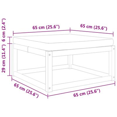 vidaXL Záhradná taburetka s vankúšom 65x65x29 cm akáciový masív