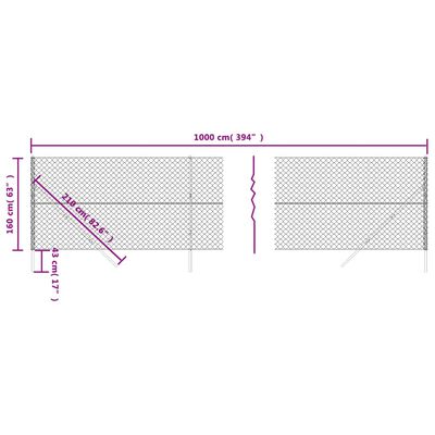 vidaXL Drôtený plot zelený 1,6x10 m