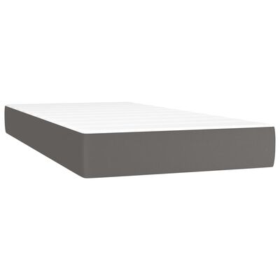 vidaXL Boxspring posteľ s matracom a LED, sivá 120x190 cm, umelá koža