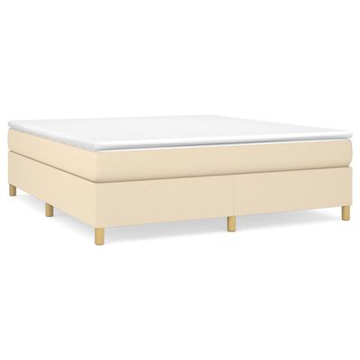 vidaXL Posteľný rám boxspring s matracom krémový 160x200 cm látka