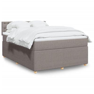 vidaXL Boxspring posteľ s matracom sivohnedý 140x190 cm látka