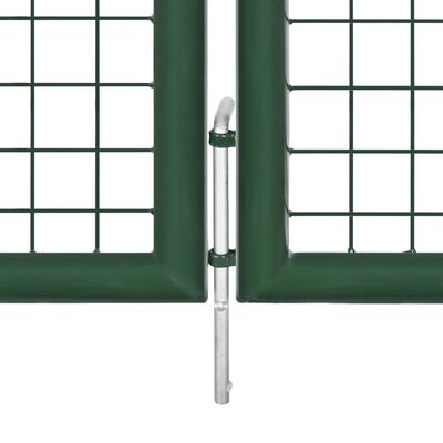 vidaXL Drôtená záhradná brána, oceľ 390x75 cm, zelená