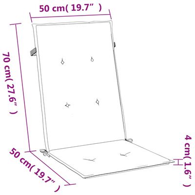 vidaXL Vankúše na stoličky 2 ks tmavosivá melanž 120x50x4 cm látka