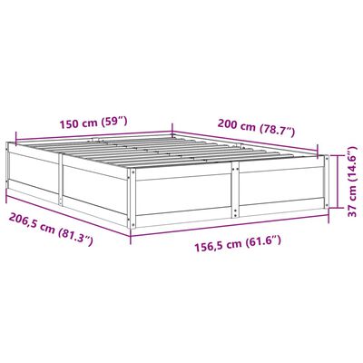 vidaXL Posteľ bez matraca 150x200 cm masívna borovica