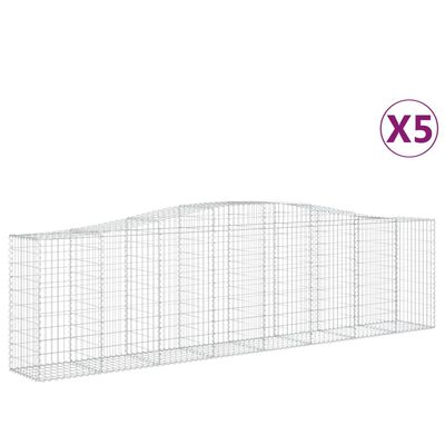 vidaXL Oblúkové gabiónové koše 5 ks 400x50x100/120cm pozinkov. železo