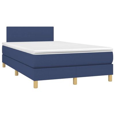 vidaXL Boxspring posteľ s matracom modrá 120x190 cm látka