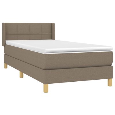 vidaXL Posteľný rám boxspring s matracom sivohnedý 90x190 cm látka