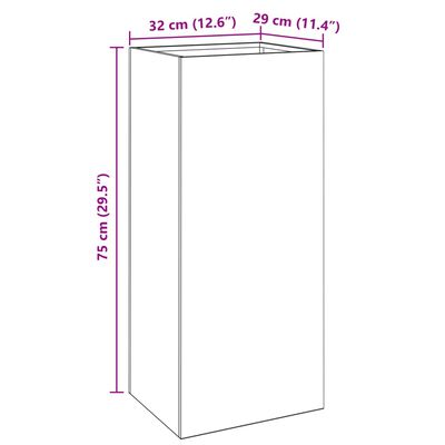 vidaXL Kvetináč antracitový 32x29x75 cm oceľ valcovaná za studena