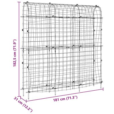 vidaXL Záhradná mriežka na popínavé rastliny U-rám 181x31x182,5cm oceľ