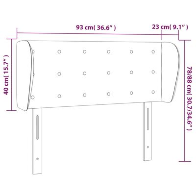 vidaXL Čelo postele so záhybmi tmavosivé 93x23x78/88 cm látka