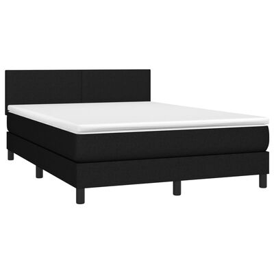 vidaXL Posteľný rám boxspring s matracom čierny 140x200 cm látka