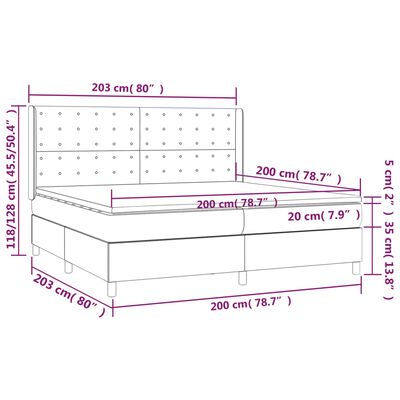 vidaXL Posteľný rám boxsping s matracom bledosivý 200x200 cm zamat