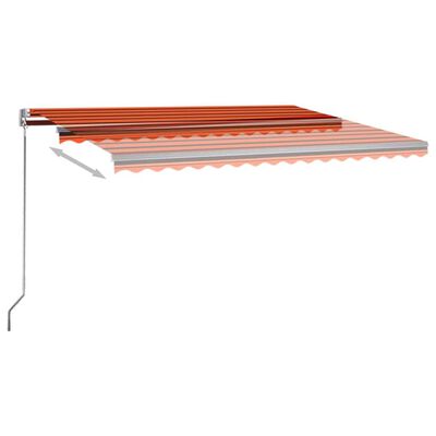 vidaXL Automatická markíza s LED a senzorom 450x300 cm oranžovo-hnedá