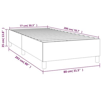 vidaXL Posteľný rám bledosivý 80x200 cm látka