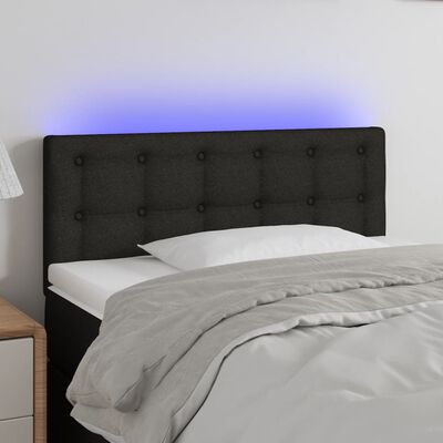 vidaXL Čelo postele s LED čierne 90x5x78/88 cm látka